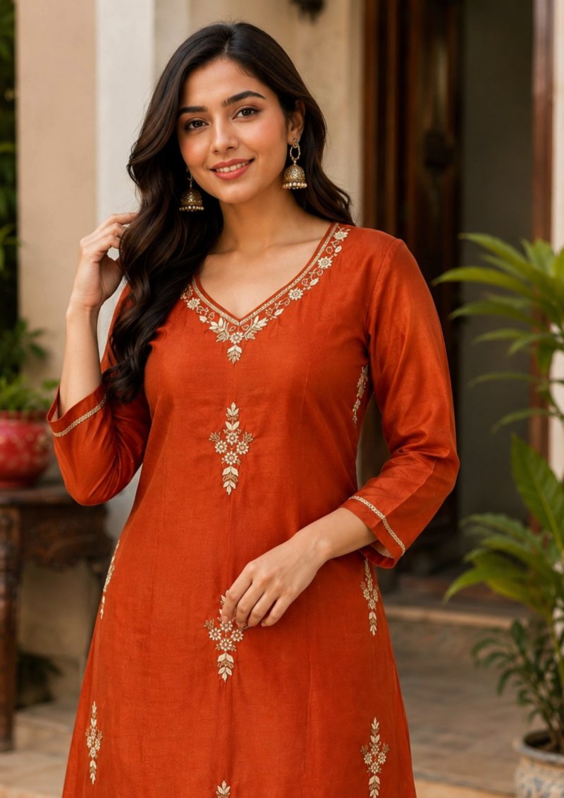 Mithila By Vitara Mul Chanderi Kurtis Set Size Combo